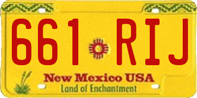 NM license plate 661RIJ
