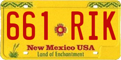 NM license plate 661RIK