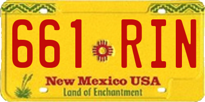 NM license plate 661RIN