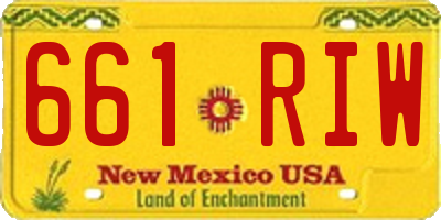 NM license plate 661RIW