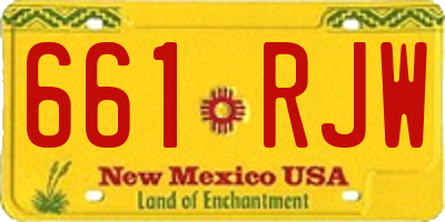 NM license plate 661RJW
