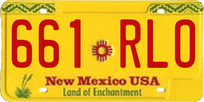 NM license plate 661RLO