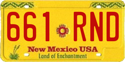 NM license plate 661RND