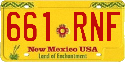 NM license plate 661RNF