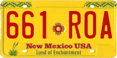 NM license plate 661ROA