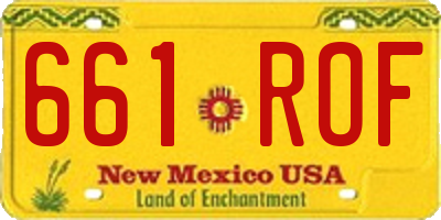 NM license plate 661ROF