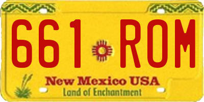 NM license plate 661ROM