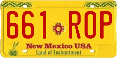 NM license plate 661ROP