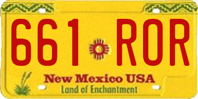 NM license plate 661ROR