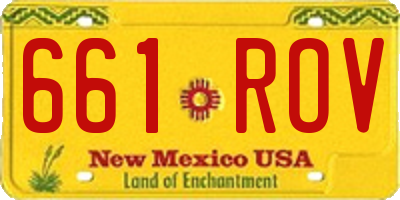NM license plate 661ROV