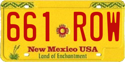 NM license plate 661ROW