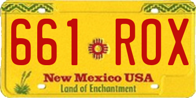 NM license plate 661ROX