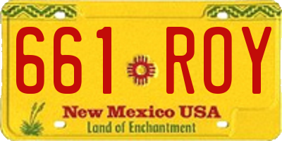NM license plate 661ROY
