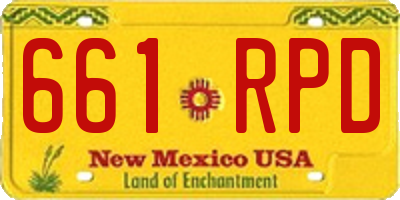 NM license plate 661RPD
