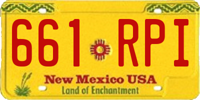 NM license plate 661RPI