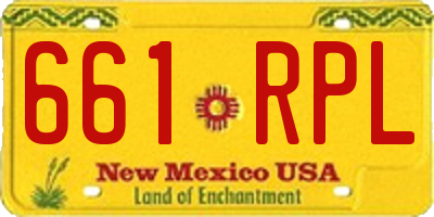 NM license plate 661RPL