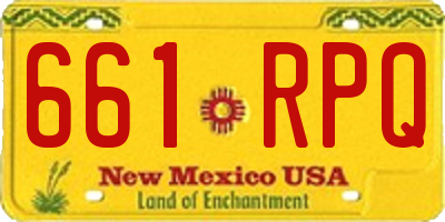 NM license plate 661RPQ