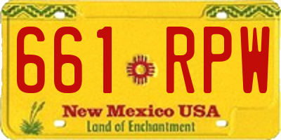 NM license plate 661RPW