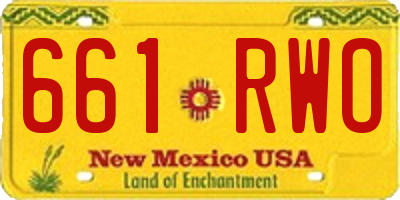 NM license plate 661RWO