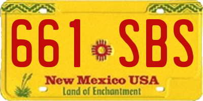 NM license plate 661SBS