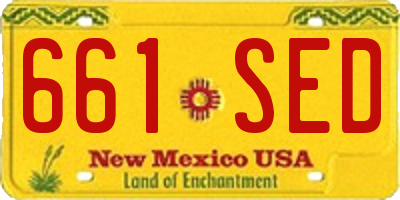 NM license plate 661SED