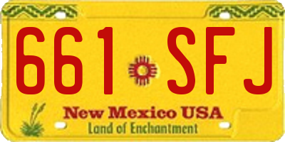 NM license plate 661SFJ