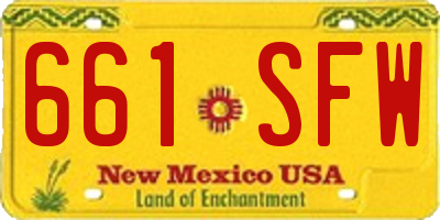 NM license plate 661SFW