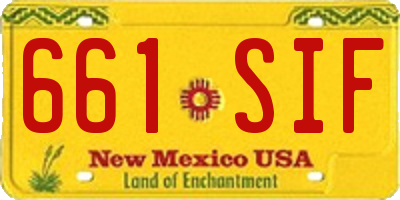 NM license plate 661SIF