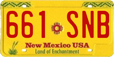NM license plate 661SNB