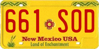 NM license plate 661SOD