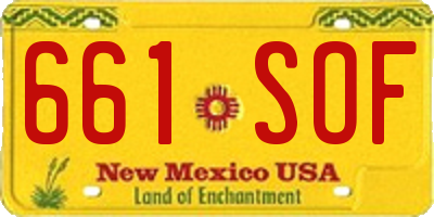 NM license plate 661SOF
