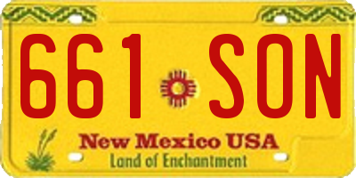 NM license plate 661SON