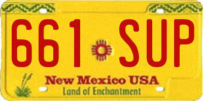 NM license plate 661SUP