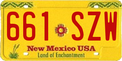 NM license plate 661SZW