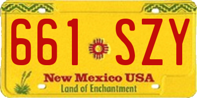 NM license plate 661SZY