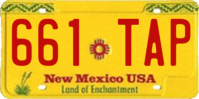 NM license plate 661TAP
