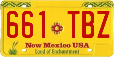NM license plate 661TBZ