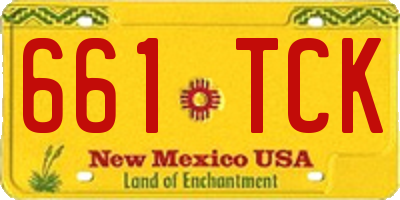 NM license plate 661TCK