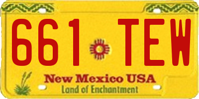 NM license plate 661TEW