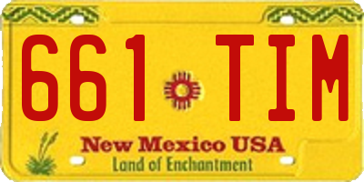 NM license plate 661TIM