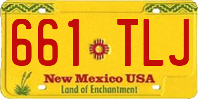 NM license plate 661TLJ