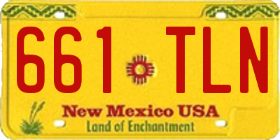 NM license plate 661TLN