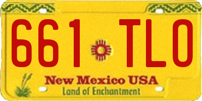 NM license plate 661TLO