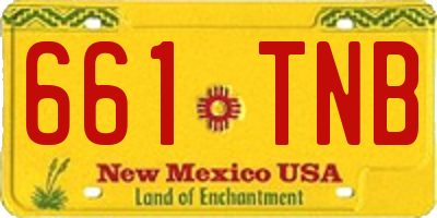 NM license plate 661TNB