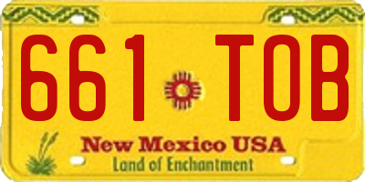 NM license plate 661TOB