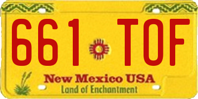 NM license plate 661TOF