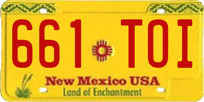 NM license plate 661TOI