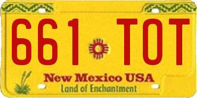 NM license plate 661TOT