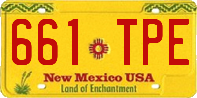 NM license plate 661TPE