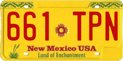 NM license plate 661TPN